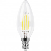 Лампа светодиодная филаментная Feron E14 11W 4000K Свеча Прозрачная LB-713 38008