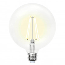 Лампа светодиодная филаментная Uniel E27 10W 4000K прозрачная LED-G125-10W/NW/E27/CL PLS02WH UL-00004859