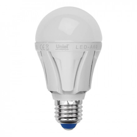 Лампа светодиодная Uniel E27 10W 6500K матовая LED-A60 10W/DW/E27/FR PLP01WH UL-00002004