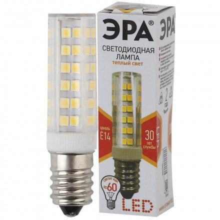 Лампа светодиодная ЭРА E14 7W 2700K прозрачная LED T25-7W-CORN-827-E14 Б0033029