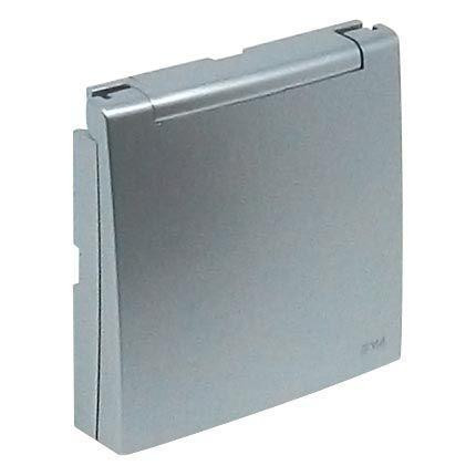 Лицевая панель Efapel Logus 90 розетки 2К+З с защитной крышкой алюминий 90634 TAL