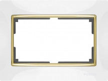 Рамка Werkel Snabb для двойной розетки белый/золото WL03-Frame-01-DBL-white/GD 4690389083846