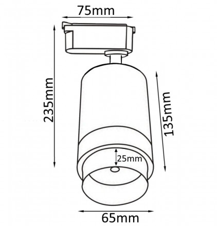 Трековый светильник однофазный Crystal Lux CLT 0.31 008 15W WH