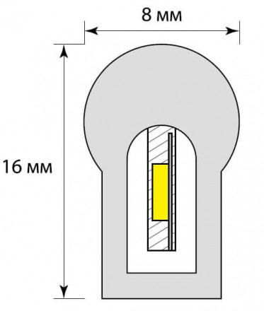 Гибкий неон Uniel 8W/m 120LED/m 2835SMD синий 50M ULS-N21-2835-120LED/m-8mm-IP67-220V-8W/m-50M-Blue UL-00002926