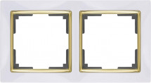 Рамка Werkel Snabb на 2 поста белый/золото WL03-Frame-02-white/GD 4690389083884