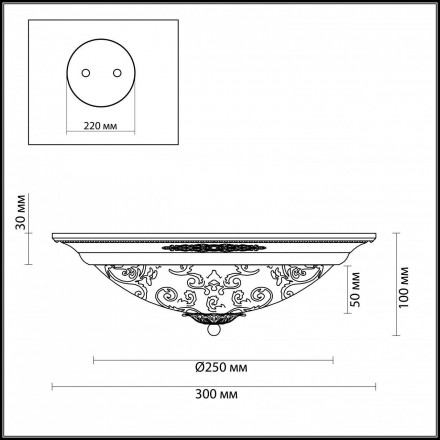 Потолочный светильник Odeon Light Corbea 2671/2C