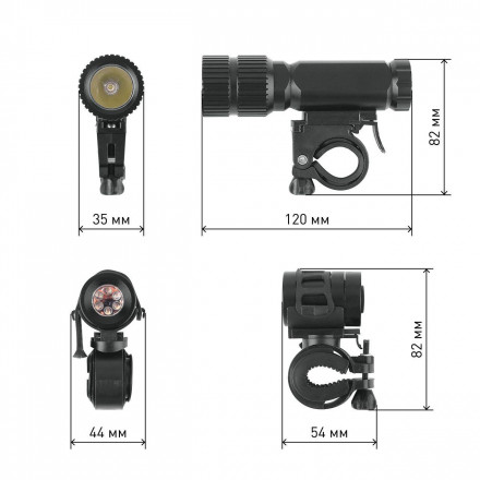Велосипедный светодиодный фонарь ЭРА от батареек 80 лм (2 шт.) VB-601 Б0029194