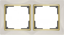 Рамка Werkel Snabb на 2 поста слоновая кость/золото WL03-Frame-02-ivory/GD 4690389083891