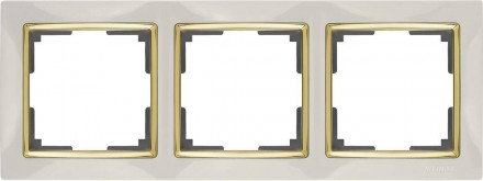 Рамка Werkel Snabb на 3 поста слоновая кость/золото WL03-Frame-03-ivory/GD 4690389083907