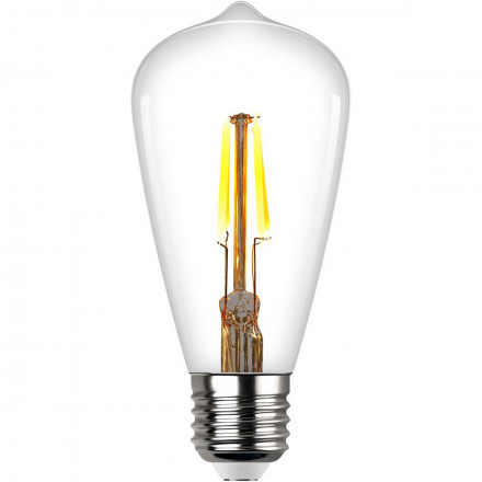 Лампа светодиодная филаментная REV VINTAGE ST64 E27 5W DECO Premium теплый свет груша 32435 5