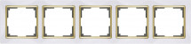 Рамка Werkel Snabb на 5 постов белый/золото WL03-Frame-05-white/GD 4690389083952