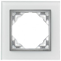 Рамка 1-постовая Efapel Logus 90 Crystal светлое стекло/алюминий 90910 TCA