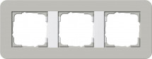 Рамка 3-постовая Gira E3 серый/белый глянцевый 0213412