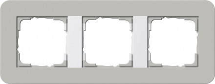Рамка 3-постовая Gira E3 серый/белый глянцевый 0213412