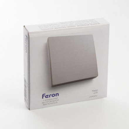 Выключатель одноклавишный беспроводной Feron Smart серебро TM181 41719