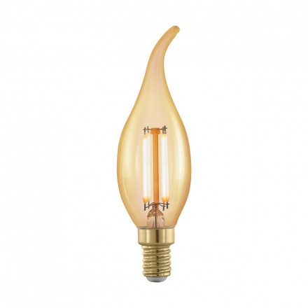 Лампа светодиодная филаментная диммируемая Eglo E14 4W 1700К золотая 11699