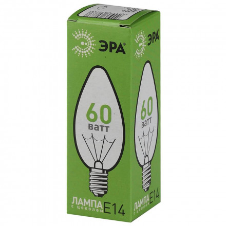 Лампа накаливания ЭРА E14 60W 2700K прозрачная ЛОН ДС60-230-E14-CL