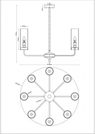 Подвесная люстра Moderli Metric V10021-8P