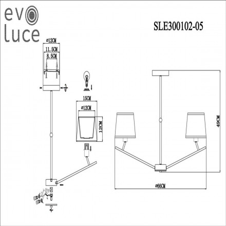 Потолочная люстра Evoluce Denice SLE300102-05