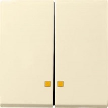 Лицевая панель Gira System 55 выключателя двухклавишного с подсветкой кремовый глянцевый 063101