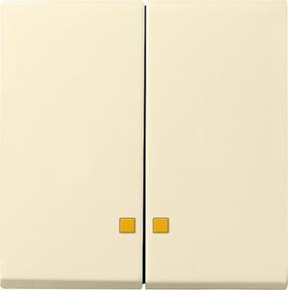 Лицевая панель Gira System 55 выключателя двухклавишного с подсветкой кремовый глянцевый 063101