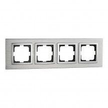 Рамка 4-постовая Mono Electric Style Aluminium серебро 107-800000-163