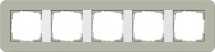 Рамка 5-постовая Gira E3 серо-зеленый/белый глянцевый 0215415