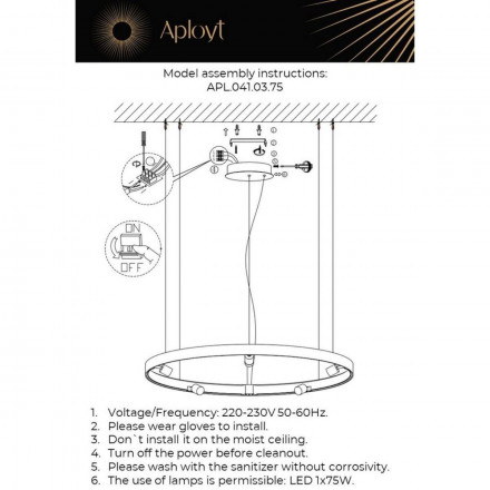 Подвесной светодиодный светильник Aployt Jolanta APL.041.03.75