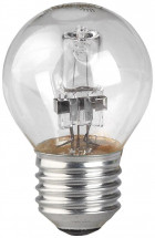 Лампа галогенная ЭРА E27 28W 2700K прозрачная HAL-P45-28W-230V-E27-CL