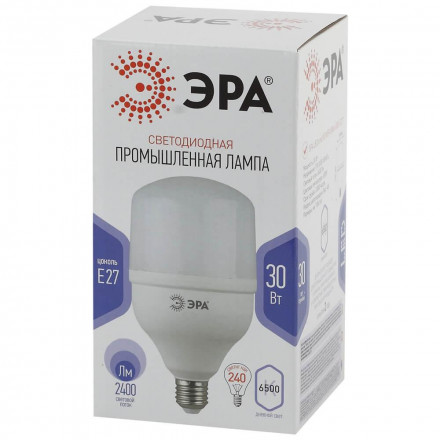 Лампа светодиодная ЭРА E27 30W 6500K матовая LED POWER T100-30W-6500-E27 Б0027004