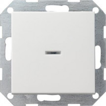 Переключатель кнопочный одноклавишный Gira System 55 с подсветкой 10A 250V чисто-белый глянцевый 013603