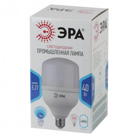 Лампа светодиодная ЭРА E27 40W 4000K матовая LED POWER T120-40W-4000-E27 Б0027005