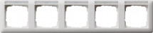 Рамка 5-постовая Gira Standard 55 с полем для надписи чисто-белый шелковисто-матовый 109527