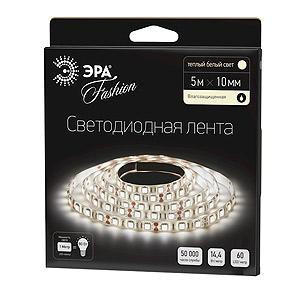 Светодиодная влагозащищенная лента ЭРА 14,4W/m 60LED/m 5050SMD теплый белый 5M LS5050-60LED-IP65-WW-5m C0043048