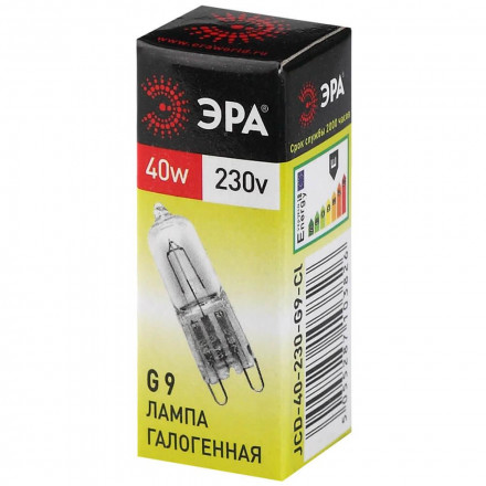 Лампа галогенная ЭРА G9 40W 2700K прозрачная G9-JCD-40-230V-CL C0027378